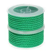 2pcs Nylon Thread Twine Beading Cord 3mm Braided String 13 Feet, Emerald Green