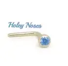 18ct Gold 2mm blue crystal Nose Stud Ring Pin Bezel Setting body jewellery