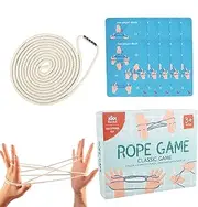 Cats Cradle String - Interactive Hand Braid Puzzle Rope Trick Toy | Cooperative Hand Rope Game Supplies for 3+ Years Old Children Adults