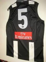 COLLINGWOOD- NATHAN BUCKLEY HAND SIGNED COLLINGWOOD #5 JERSEY UNFRAMED