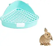 Changyeah Rabbit Toilet Tray,1 pcs Rabbit Litter Box Toilet,Triangle Potty Trainer Corner Bunny Toilet,for Adult Guinea Pig Hamster Bunny(Blue)