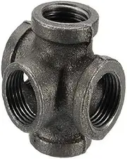 Jessica welcomes you 1" 5 Way Pipe Fitting Malleable Iron Dark gray Outlet Cross Female Tube Connector,DIY Retro Furniture Threaded Pipes and Fittings (1 Inch)