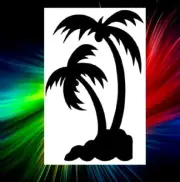 PALM TREES AIRBRUSH, PAINTING, ART, TEMPLATE STENCIL