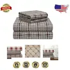 Warm & Soft 180 GSM Queen Cotton Flannel Sheets with Deep Pockets - Derby Style