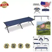 Compact Travel Bed - Heavy-Duty Portable Sleeping Cot for Adults, Navy Blue