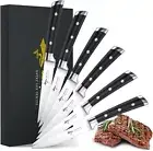 Steak Knives Set of 6, Premium 4.5 inch Serrated Steak Knife Set, Dishwasher Sa