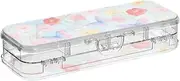 Yoogain Pinkish-purple Butterfly Flowers Clear Pencil Box Plastic Double Layer Transparent Pens Case Boxes For Craft Art With Snap And Lid