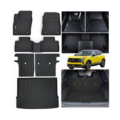 Floor Mats & Trunk Mat & Backrest Mat for 2025 2026 Nissan Kicks,TPE All Weat...