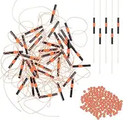 uxcell Slip Bobber Stops for Fishing [100PCS] - Float Bobber Stopper Knots Nylon String with Beads Use for Streams & Lake & River Fishing - [Orange] for Fishing Line Tackle