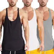[Muscle Killer] 1 or 3 Pack Men's Bodybuilding Stringer Tank Tops Y-Back Gym Fitness T-Shirts