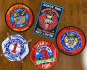 SET OF FIVE RARE GARY INDIANA FIRE DEPT PATCHES - NEW
