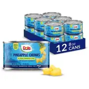 Dole Canned Fruit, Pineapple Chunks in 100% Pineapple Juice, Gluten Free, Pan...