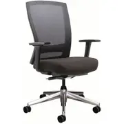 BURO MENTOR CHAIR WITH ARMS ALUMINIUM BASE Black