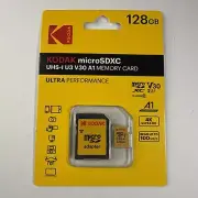 KODAK Ultra Micro SD Card 128 GB 100 MB/s Class 10 UHS-I U3 V30 A1 4K Full HD