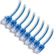 8x Connect Cable Ultra Slim Male CAT6 Network Ethernet Cable Connector 5m Blue