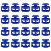 20pcs Cord Lock Double Hole Spring Toggle Stopper for Drawstring, Blue