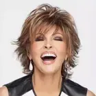 Blonde Brown Short Pixie Cut Wigs Fluffy Bangs Women Bob Hair Ladies