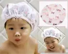 2 Pc Kids Children Shower Cap Waterproof Elastic Bath Hat Cleaning Hat C.y82