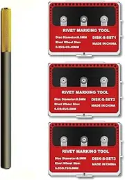HUBEST 3 Set Model Rivet Maker Tool with Handle for Model Hobby Craft Building Accessories Tool(Set S123)