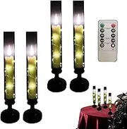 Flickering Flameless Candles, LED Electric Fake Candle with Remote Control, Table Ornament, Atmosphere Light for Wedding Halloween Festival Daily Dining Tables