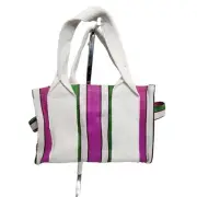 Urban Outfitters BDG Serena Mesh Mini Tote Bag Pink Green Stripe