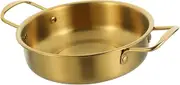 HOLIDYOYO Stainless Steel Wok with Double Handles Versatile Cooking Pan for Stir Fry Hot Pot Seafood for Family Meals Entertaining for Convenient Use
