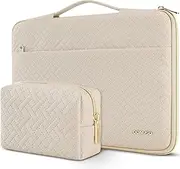 DOMISO Laptop Sleeve Case 17.3 inch Waterproof Computer Carrying Handbag with Small Accessory Bag Compatible with 17.3" MSI GS73VR Stealth Pro/LG Gram 17"/ROG Strix GL702VS/HP Envy 17, Beige