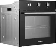 Devanti Wall Oven, 70L Electric Built In Ovens Baking Cooking Portable Convection Grill Home Kitchen Bakeware Machine, With Wire Rack Tray Built-In Light Stainless Steel Black