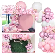 125Pcs Balloon Arch Kit Pink Balloons Garland Arch Set with Balloon Chain xiVUM