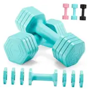Adjustable Dumbbell Set, 4 in 1 Free Weights Dumbbells Set for Women, Blue