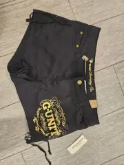 Y2K vintage G-unit Ginit Shorts Rhinestone Bling Black Gold New Nwt 9 Medium L