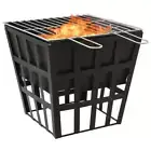 2-in-1 Fire Pit and BBQ 34x34x48 cm Steel vidaXL