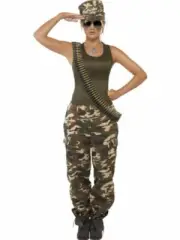 Smiffys Deluxe Khaki Camo Costume, Female