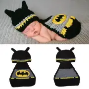 Crochet Newborn Baby Batman Cloak Knitted Costume Photography Prop