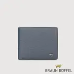 【BRAUN BUFFEL 德國小金牛】台灣總代理 瓦拉頓-TW 5卡透明窗皮夾-深藍色/BF537-316-MAR