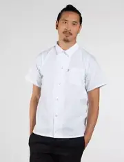 Uncommon Threads #0950 Snap Front Unisex Chef SS Shirt in "White" Size M