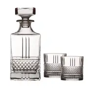 3pc Maxwell & Williams Verona 750ml Decanter & Whisky Drink Glasses Set Clear