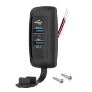 12V-24V 3 Port Dual USB QC3.0 & PD Car Charging Sockets Outlet Panel Accessories