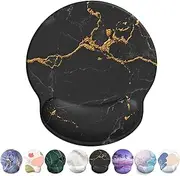 Giecy Ergonomic Mouse Pad with Wrist Support, Gel Mousepad Wrist Rest with Non-Slip Base Pain Relief for Home Office School (Black Marble)