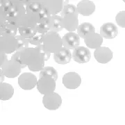 300pcs Flatback Pearls 10mm ABS Plastic Half Round Dome Pearls, White