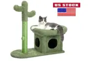 Cat Tree Cat Tower, 2 in 1 Cat Scratching Post, Kitty Condo with Dangling Ball