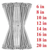100 PCS 6"-20" Metal Zip Ties Stainless Steel Heavy Duty Self-Locking Cable Ties