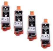 4 Pack BLACK Printer Ink Tanks for PGI-35 Canon Pixma iP100 iP110 TR150 Printer