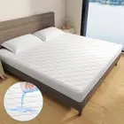 King Bed Waterproof Mattress Protector, White Elastic Fitted Mattress Cover, ...