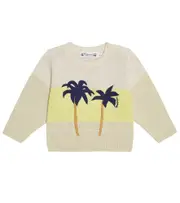 [Bonpoint] Bonpoint Baby Almire intarsia-knit cotton and linen-blend sweater M 6 neutrals