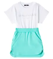 [Balmain Kids] Balmain Kids Logo cotton jersey dress Y 8 white