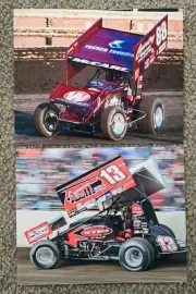 JUSTIN PECK & AUSTIN MCCARL SET OF 2 SPRINT CARS 8X10 GLOSSY PHOTO'S #N7W