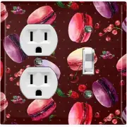 Metal Light Switch Cover Wall Plate Macaron Fruit Cherry Red Strawberry CAK021