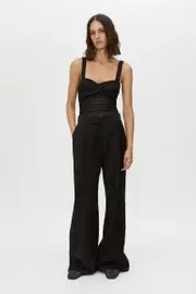 Davana Gathered Bodysuit in Black - CAMILLA AND MARC® C&M