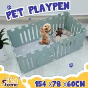 Dog Crate Pet Pen Cage Puppy Enclosure Playpen Exercise Indoor Outdoor Kennel Whelping Box Plastic Portable Green